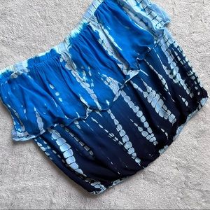 Young Fabulous & Broke Caicos Tie Dye Strapless Ruffle Flounce Tiered Top Small